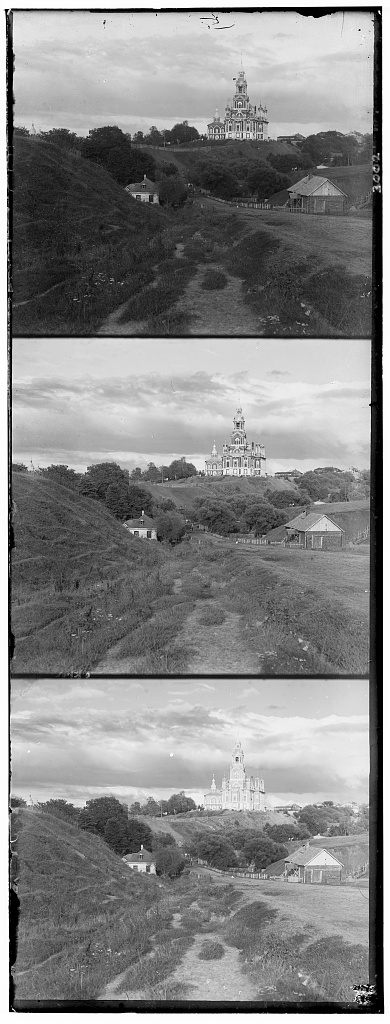 Three glass plate images from Prokudin-Gorskii collection